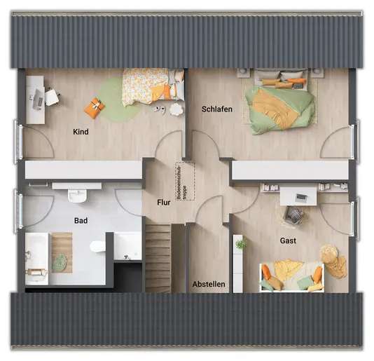 Grundriss Dachgeschoss Mitwachshaus Flair 148