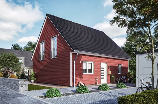 Flair-125-Strasse-Holzhaus-2 Flair 125